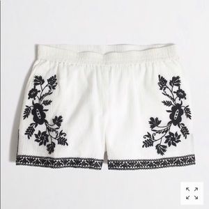 J.Crew black and white embroidered shorts